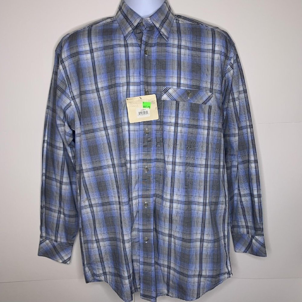 NWT Wrangler 20X Men's Western Long-Sleeve Premium Plaid Shirt- SMALL